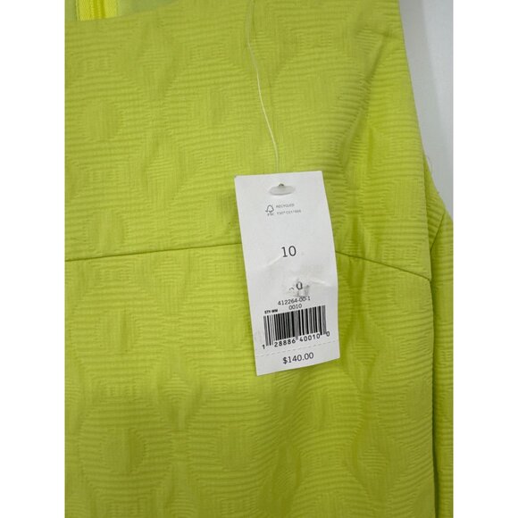 Banana Republic Mily Sleeveless Textured Lime Green Sheath Dress Sz 10 new $140 - Picture 4 of 7